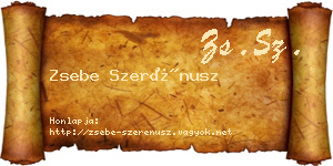 Zsebe Szerénusz névjegykártya